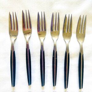 Eatrite Stainless Steel Cake Forks Black Handles 5.9 in Read